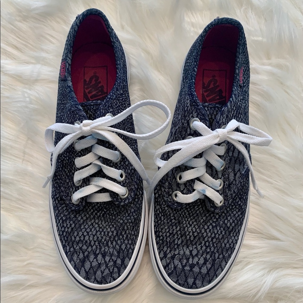 Blue Snake Skin Print Vans